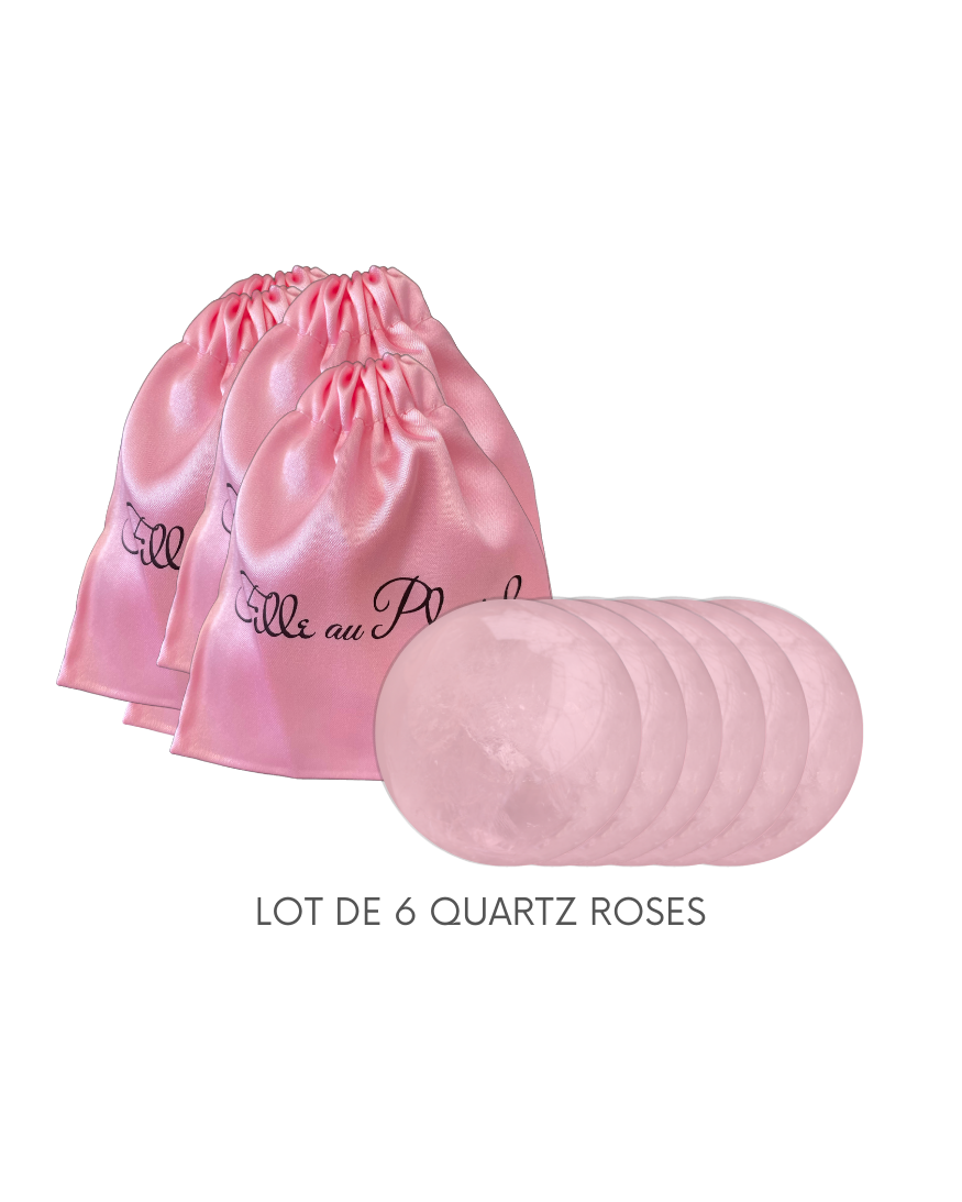 Lot de 6 pierres de Quartz Roses