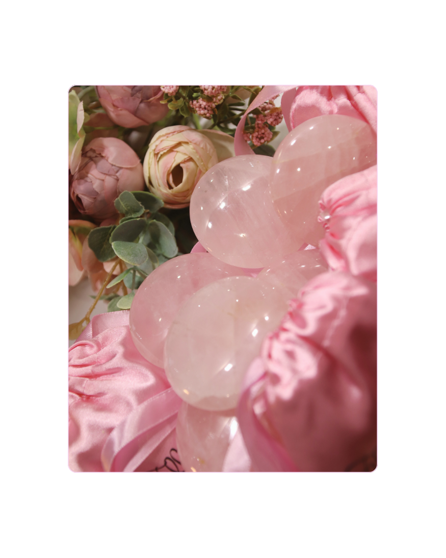 Lot de 6 pierres de Quartz Roses