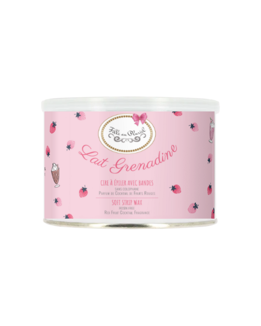 Cire à Épiler avec Bandes Lait Grenadine pot de 400 gr